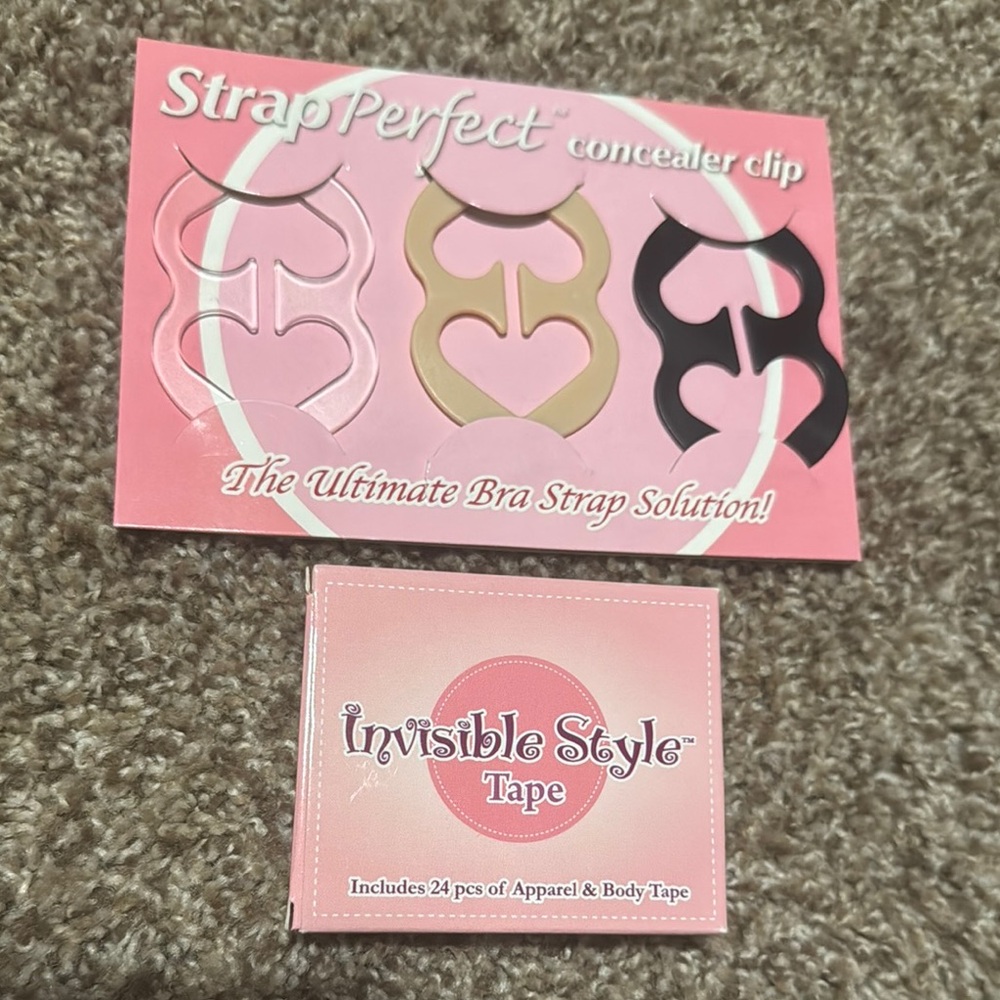 Set of 3 bra strap clips & invisible style tape - NWOT
